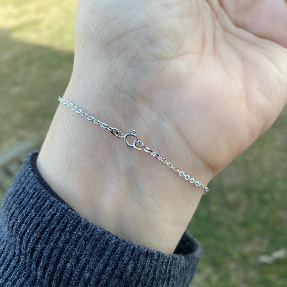 Mom bracelet .925 Sterling Silver with heart dangle dainty 7.25” - Picture 5 of 9